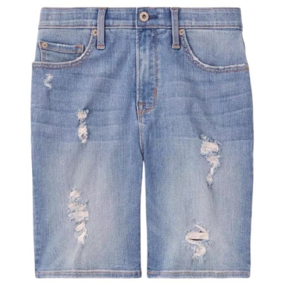 TORRID 8” SKY HIGH SKINNY PREMIUM Distress Stretch Jean Shorts Blue Size 14